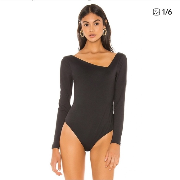 Free People Tops - Free People Asymmetrical Abbie Bodysuit Black. Size Medium.